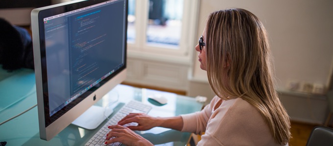 Woman working at Computer